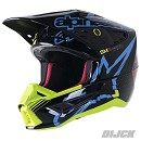 ALPINESTARS S-M5 Action Helmet Black / Cyan / Yellow Fluo / Glossy