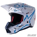ALPINESTARS S-M5 Action Helmet White / Cyan / Dark Blue / Glossy Size M