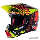ALPINESTARS S-M5 Solar Flare Helmet Black / Red Fluo / Yellow Fluo Glossy Size S