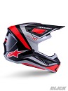 ALPINESTARS SM7 Rise Helmet BLACK / SILVER / RED FLUO GLOSSY