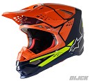 ALPINESTARS S-M8 Factory Helmet ECE Dark Blue / Orange / Yellow Fluo Glossy