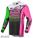 ALPINESTARS Youth Jersey Racer Compass Black / Green Neon / Pink Fluo Size XL