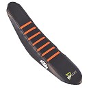 D'Cor Seatcover KTM SX85 25-26 Black + Black Top + Orange Ribs
