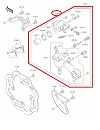 KX OEM Remklauw Compleet + Glijplaat KXF250 06-19 + 21-.. / KXF450 06-18