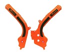 RACETECH Frame Guards SX125-150 16-18 / SX250 17-18 / SXF 250-350-450 16-18 / EXC-EXCF-XC/W-XCF/W 150-250-300-350-450-500 17-19 ORANGE / BLACK