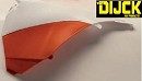RACETECH Right Airboxcover EXC/F 14-15 ORANGE / WHITE (OEM 2015)