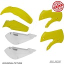 RACETECH Plastic Kit KX80/85 98-13 YELLOW/WHITE
- Front Fender Yellow
- Rear Fender Yellow
- Side Panels White
- Radiator Scoops Yellow
