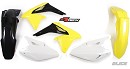 RACETECH Plastic Kit RMZ450 08-17 OEM 
- Front Fender Yellow
- Rear Fender Black
- Radiator Scoops Yellow/Black
- Side Panels White