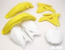 RACETECH Plastic Kit RMZ450 2007 OEM
- Front Fender Yellow
- Rear Fender Yellow
- Radiator Scoops Yellow
- Side Panels White
- Front Number plate White