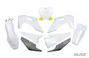 UFO Plastic Kit HVA TC/FC125-450 19-22  White
Kit bestaat uit:
- Voorspatbord Wit
- Achterspatbord Wit
- Zijschilden Wit
- Onderste Zijschilden grijs
- Radiateurkappen Wit
- Voornummerbord Wit/Geel