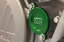 WORKS CONNECTION Oilfilter Cover KXF250 17-22 GREEN